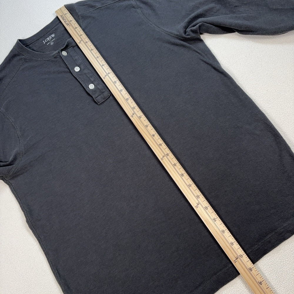 J Crew Slub Cotton Henley Shirt Men's L Gray 100% Cotton J8214 - Picture 8 of 12